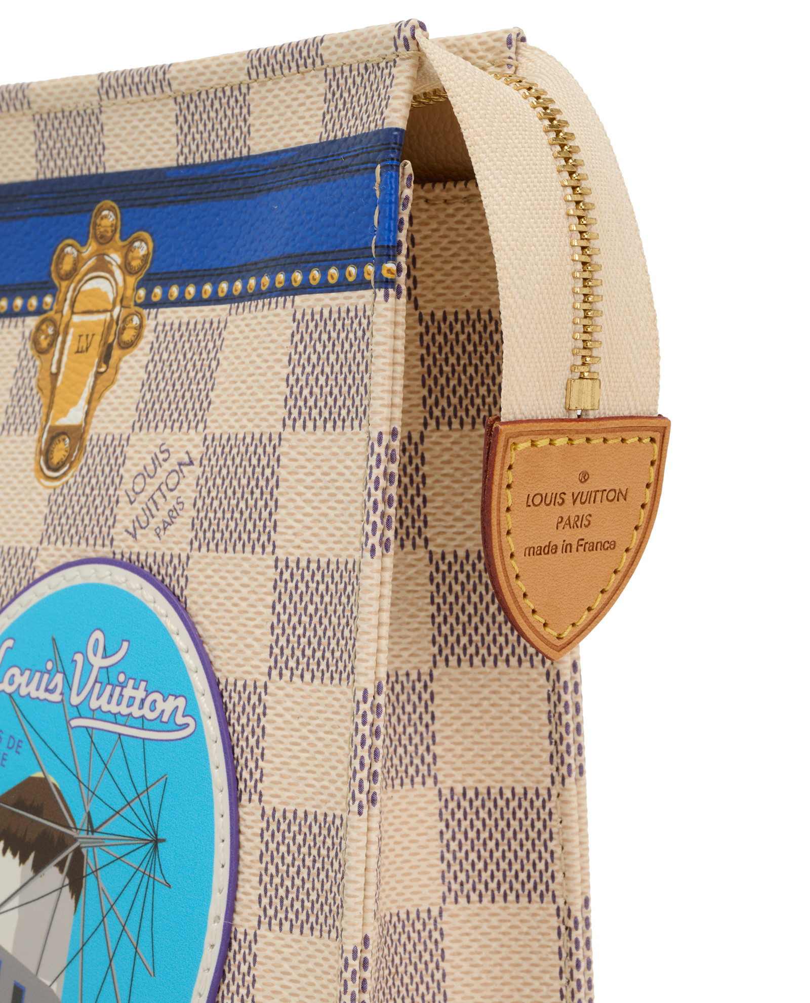 Mykonos Toiletry Pouch 26, &pound;550, Handbags, Beige/Blue, Canvas, Other view